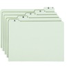 Smead 1/5 Tab Cut Legal Recycled Top Tab File Folder - 8 1/2" x 14" - Top Tab Location - Assorted Position Tab Position - Pressboard - Green - 100% Re