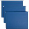 Smead 1/5 Tab Cut Letter Recycled Hanging Folder - 8 1/2" x 11" - Top Tab Location - Assorted Position Tab Position - Vinyl - Navy Blue - 10% Recycled