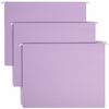 Smead Colored 1/5 Tab Cut Letter Recycled Hanging Folder - 8 1/2" x 11" - Top Tab Location - Assorted Position Tab Position - Vinyl - Lavender - 10% R