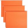 Smead Colored 1/5 Tab Cut Letter Recycled Hanging Folder - 8 1/2" x 11" - Top Tab Location - Assorted Position Tab Position - Vinyl - Orange - 10% Rec