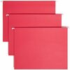Smead Colored 1/5 Tab Cut Letter Recycled Hanging Folder - 8 1/2" x 11" - Top Tab Location - Assorted Position Tab Position - Vinyl - Red - 10% Recycl