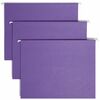 Smead 1/5 Tab Cut Letter Recycled Hanging Folder - 8 1/2" x 11" - Top Tab Location - Assorted Position Tab Position - Vinyl - Purple - 10% Recycled - 