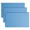 Smead Colored 1/5 Tab Cut Legal Recycled Hanging Folder - 8 1/2" x 14" - Top Tab Location - Assorted Position Tab Position - Vinyl - Blue - 10% Recycl