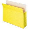 Smead Straight Tab Cut Letter Recycled File Pocket - 8 1/2" x 11" - 3 1/2" Expansion - Top Tab Location - Card Stock - Yellow - 10% Recycled - 1 Each