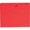 Smead Colored Straight Tab Cut Letter Recycled File Jacket - 8 1/2" x 11" - Red - 10% Recycled - 100 / Box