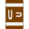 Smead AlphaZ ACCS Color-Coded Labels - "U" - 1" Width x 1 5/8" Length - Dark Brown - 10 / Sheet - 100 / Pack