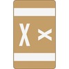 Smead AlphaZ ACCS Color-Coded Labels - "X" - 1" Width x 1 5/8" Length - Light Brown - 10 / Sheet - 100 / Pack