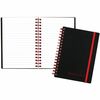 Black n' Red Business Notebook - 70 Sheets - Double Wire Spiral - 24 lb Basis Weight - A6 - 4 1/8" x 5 7/8" - White Paper - Red Binding - BlackPolypro