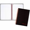 Black n' Red Wirebound Ruled Notebook - A5 - 70 Sheets - Wire Bound - 24 lb Basis Weight - A5 - 5 7/8" x 8 1/4" - White Paper - Red Binding - Black Co