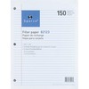 Sparco 3-hole Punched Filler Paper - 150 Sheets - College Ruled - Ruled Red Margin - 16 lb Basis Weight - 8" x 10 1/2" - White Paper - Bleed-free - 15