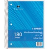 Sparco Wirebound College Ruled Notebooks - 180 Sheets - Wire Bound - College Ruled - Unruled Margin - 8" x 10 1/2" - Assorted Paper - AssortedChipboar