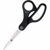 Sparco Straight Scissors w/Rubber Grip Handle - 7" Overall Length - Straight - Stainless Steel - Pointed Tip - Black, Gray - 1 Each