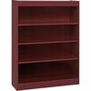 Lorell Panel End Hardwood Veneer Bookcase - 36" x 12" x 48" - 4 x Shelf(ves) - 440 lb Load Capacity - Mahogany - Laminate - Wood - Assembly Required