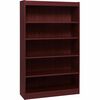 Lorell Panel End Hardwood Veneer Bookcase - 36" x 12" x 60" - 5 x Shelf(ves) - 550 lb Load Capacity - Mahogany - Laminate - Wood - Assembly Required
