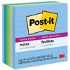 Post-it&reg; Super Sticky Lined Notes - Oasis Color Collection - 540 - 4" x 4" - Square - 90 Sheets per Pad - Ruled - Washed Denim, Fresh Mint, Limead