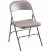 Lorell Folding Chairs - Beige Steel Seat - Beige Steel Frame - 4 / Carton