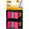 Post-it&reg; Flags - 100 x Bright Pink - 1" x 1.75" - Rectangle - Unruled - Pink - Removable, Self-adhesive - 100 / Pack