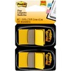 Post-it&reg; Flags - 100 x Yellow - 1" x 1.75" - Rectangle - Unruled - Yellow - Removable, Self-adhesive - 100 / Pack