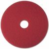 3M&trade; Red Buffer Pad 5100 - 20" Diameter - 5/Carton x 20" Diameter - Polyester Fiber - Red