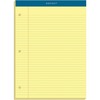 TOPS Double Docket Rigid Back Legal Pads - 100 Sheets - Stapled/Glued - Ruled Margin - 16 lb Basis Weight - 8 1/2" x 11 3/4" - Canary Paper - Green Bi
