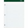 TOPS Double Docket Rigid Back Legal Pads - 100 Sheets - Stapled/Glued - Ruled Margin - 16 lb Basis Weight - 8 1/2" x 11 3/4" - White Paper - Green Bin