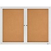 Quartet Enclosed Bulletin Board for Indoor Use - 36" Height x 48" Width - Brown Natural Cork Surface - Hinged, Self-healing, Shatter Proof, Rounded Co