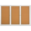 Quartet Enclosed Bulletin Board for Indoor Use - 48" Height x 72" Width - Brown Natural Cork Surface - Hinged, Self-healing, Shatter Proof, Rounded Co