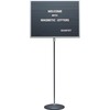 Quartet Single-Pedestal Letter Board - 16" Height x 20" Width - Solid Black Surface - Magnetic, Adjustable Pedestal, Sturdy - Gray Aluminum Frame - 1 