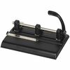 Master 1325B Hole Punch - 3 Punch Head(s) - 40 Sheet of 20lb Paper - 9/32" Punch Size - Round Shape - Black