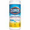 Clorox Disinfecting Cleaning Wipes - Ready-To-Use - Crisp Lemon Scent - 7" Length x 8" Width - 35 / Canister - 12 / Carton - Pleasant Scent, Disinfect
