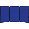 Quartet Show-It! 3-sided Display System - 36" Height x 72" Width - Gray Fabric, Blue Surface - Dual Sided, Lightweight, Resilient, Durable, Tackable -