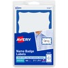 Avery&reg; Border Print or Write Name Tags - 2 11/32" Width x 3 3/8" Length - Removable Adhesive - Rectangle - Laser, Inkjet - White, Blue - Paper - 2