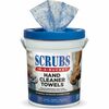 SCRUBS In-A-Bucket Hand Cleaner Towels - 12" x 10" - Blue - 72 Per Canister - 1 Each