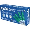 Expo Vis-A-Vis Wet-Erase Markers - Fine Marker Point - Green - 12 / Dozen