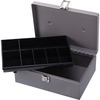 Sparco All-Steel Cash Box with Latch Lock - 1 Bill - 6 Coin - Steel - Gray - 4" Height x 11" Width x 7.8" Depth