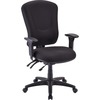 Lorell Contoured Managerial Task Chair - Black Polyester Seat - Black Frame - 1 Each