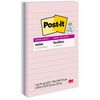 Post-it&reg; Super Sticky Lined Recycled Notes - Wanderlust Pastels Color Collection - 270 - 4" x 6" - Rectangle - 90 Sheets per Pad - Ruled - Pink Sa