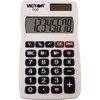 Victor 700 Pocket Calculator - Large LCD, Easy-to-read Display, Rubber Keytop, Dual Power - 8 Digits - LCD - Battery/Solar Powered - 0.3" x 2.3" x 4" 