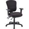 Lorell Accord Series Mid-Back Task Chair - Black Polyester Seat - Black Frame - 1 Each