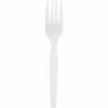 Genuine Joe Heavyweight White Plastic Forks - 100/Box - Disposable - White