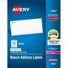 Avery&reg; Easy Peel Mailing Laser Labels - 1/2" Width x 1 3/4" Length - Permanent Adhesive - Rectangle - Laser - White - Paper - 80 / Sheet - 250 Tot