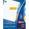 Avery&reg; Insertable Style Edge&trade; Plastic Dividers, 5 tabs, 1 set - 5 x Divider(s) - 5 Tab(s) - 5 - 5 Tab(s)/Set - 8.5" Divider Width x 11" Divi