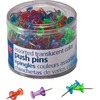 Officemate Translucent Pushpins - 0.5" Length x 0.3" Diameter - 200 / Pack - Assorted - Steel