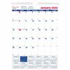Brownline Ruled Block Wall Calendar - Professional - Julian Dates - Monthly - 1 Year - January 2024 - December 2024 - 1 Month Single Page Layout - 8" 