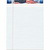 TOPS American Pride Writing Tablets - 50 Sheets - Strip - 0.34" Ruled - 16 lb Basis Weight - 8 1/2" x 11 3/4" - White Paper - Blue, Red, White Cover -