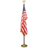 Advantus Goldtone Eagle Deluxe U.S. Flag Set - United States - 60" x 36" - Heavyweight - Nylon - Red, White, Blue