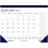 House of Doolittle Blue/Gray Print Monthly Desk Pad - Julian Dates - Monthly - 12 Month - January - December - 1 Month Single Page Layout - 22" x 17" 