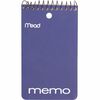 Mead Wirebound Memo Book - 60 Sheets - 120 Pages - Wire Bound - College Ruled - 3" x 5" - White Paper - AssortedCardboard Cover - Stiff-back, Hole-pun