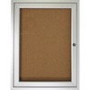 Ghent 1-Door Enclosed Indoor Bulletin Board - 36" Height x 24" Width - Cork Surface - Shatter Resistant - 1 Each