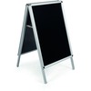MasterVision Wet-Erase Sign Board - 33" Height x 23" Width - Black Melamine Surface - Silver Aluminum Frame - 1 Each - 42" x 25" x 25.5"